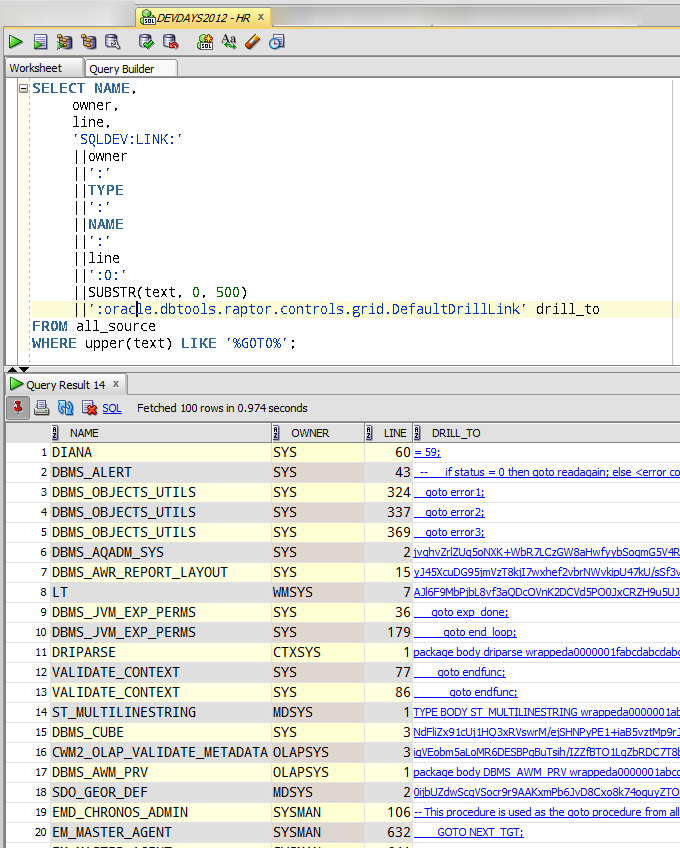 SQL Developer Query & Grid Tricks