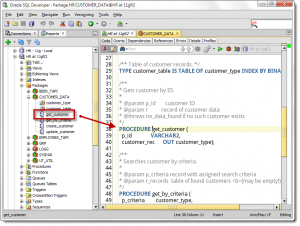 pl sql developer describe table