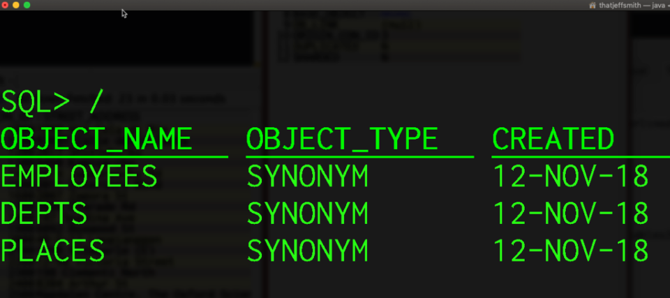 oracle sql developer view tables