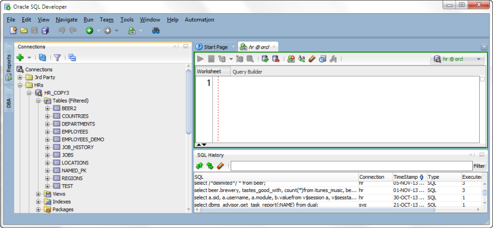 How Can I See Tables From Two Different Connections In Oracle SQL Developer