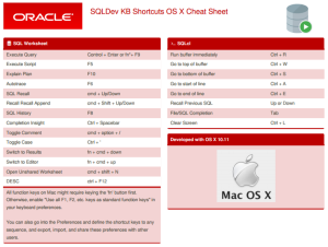 Keyboard Shortcuts In Oracle SQL Developer