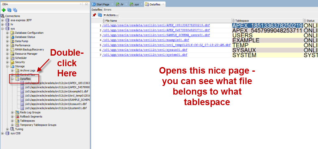Quick Tip Add A Datafile To A TABLESPACE Using SQL Developer