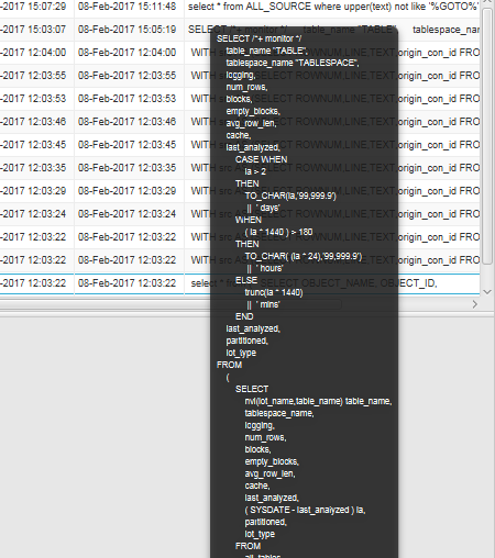 oracle real time sql monitor sql developer foramtted sql statement