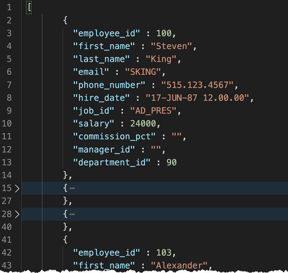 Oracle SQL Developer Web Importing JSON As Rows In A Relational Table